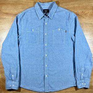HUF Chambray / Light Blue Men’s Button Down Shirt Size XXL XL